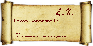 Lovas Konstantin névjegykártya